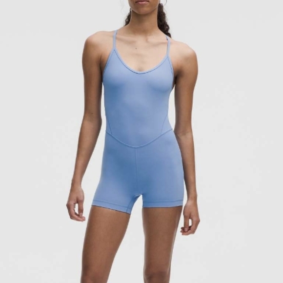 lululemon athletica Tops - Lululemon Align Cross-Back Bodysuit 4" Pool Party NWT